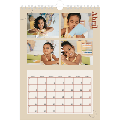 Calendario personalizado A4 — Texto asimétrico [Abril]