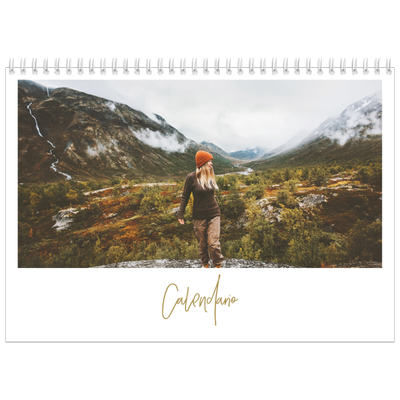 Calendario personalizado doble A4 — Texto en garabatos [portada]