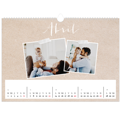 Calendario A3 horizontal — Calendario scrapbook [Abril]