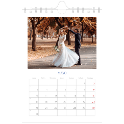 Calendario personalizado A5 — Clásico cobalto [Mayo]