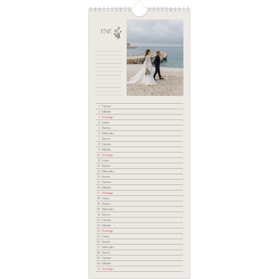 Calendario de cocina  — Iniciales en flor [Enero]