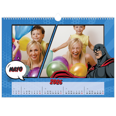 Calendario A3 horizontal — Libro de cómics [portada]
