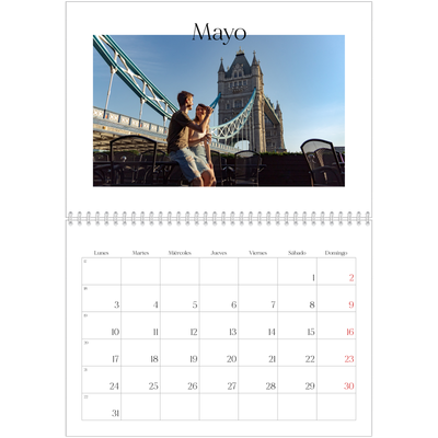 Calendario personalizado doble A4 — Mi diario de viaje [Mayo]