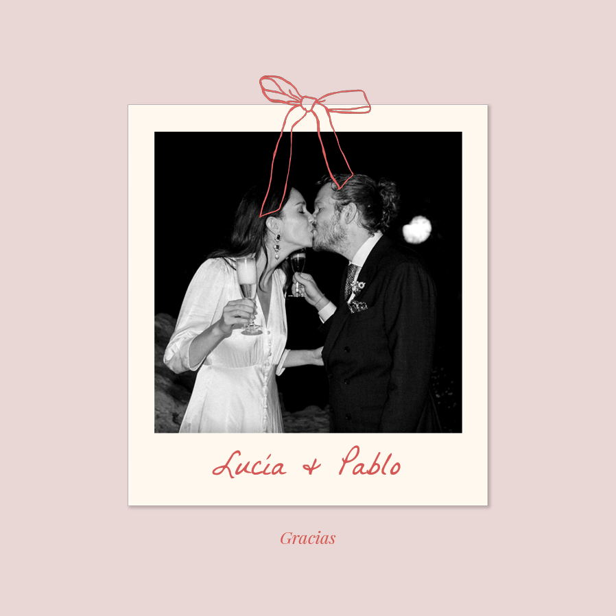 Tarjetas de agradecimiento — Rosa y lazos