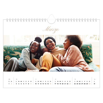 Calendario A4 horizontal — Cajas de tiras de fotos [Marzo]