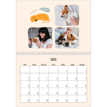 Calendario personalizado A4 doble — Perros y garabatos