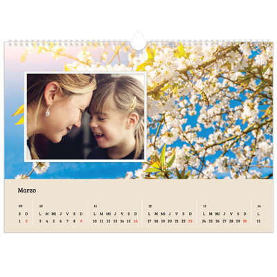 Calendario A3 horizontal — Cuatro estaciones [Marzo]