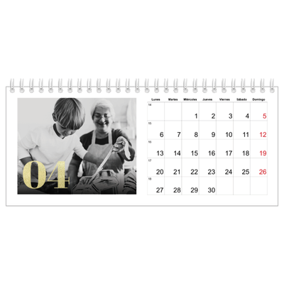 Calendarios de mesa — Números grandes de purpurina [Abril]