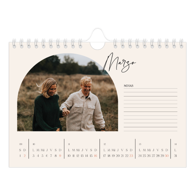 Calendario personalizado A5 — Arco de recuerdos [Marzo]