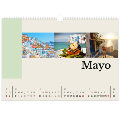 Calendario A3 horizontal — Lugares del mundo [Mayo]
