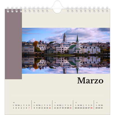 Calendarios Cuadrados — Lugares del mundo [Marzo]