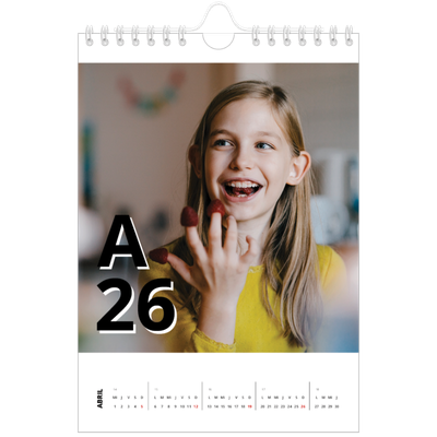 Calendario personalizado A5 — Estilo de letra [Abril]