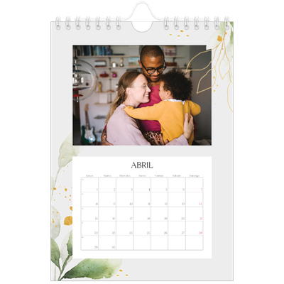 Calendario personalizado A5 — Salpicado floral [Abril]