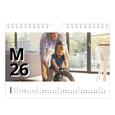 Calendario personalizado A5 — Estilo de letra [Marzo]