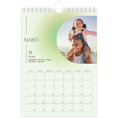Calendario personalizado A5 — Degradado astrológico [portada]