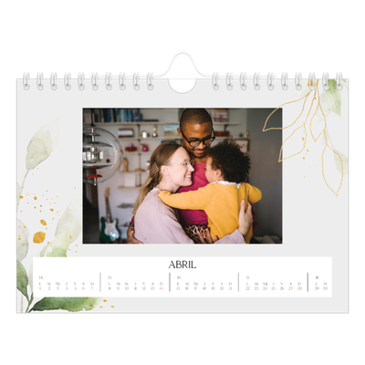 Calendario personalizado A5 — Salpicado floral [Abril]