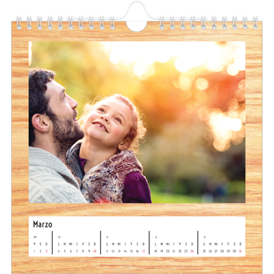 Calendarios Cuadrados — Madera [Marzo]