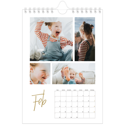 Calendario personalizado A5 — Texto en garabatos [Febrero]