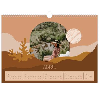 Calendario A3 horizontal — Montañas neutrales [Abril]