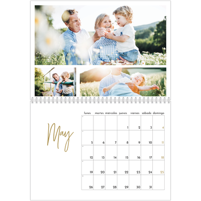 Calendario personalizado doble A4 — Texto en garabatos [portada]