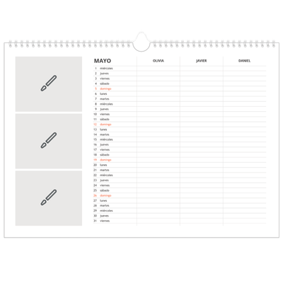 Planificador A3 horizontal — Diseña tu producto - Familia de 3 [portada]