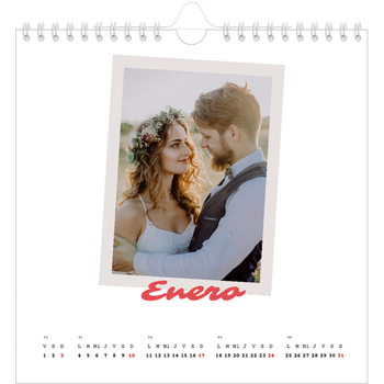 Calendario personalizado cuadrado — Firmado en carmín
