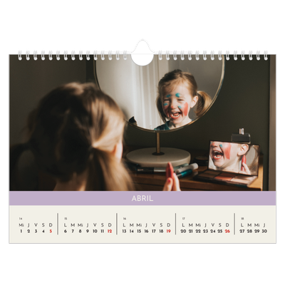 Calendario A4 horizontal — Capítulos pastel [Abril]