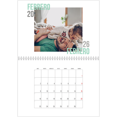 Calendario personalizado doble A4 — Tipo de pareja [Febrero]