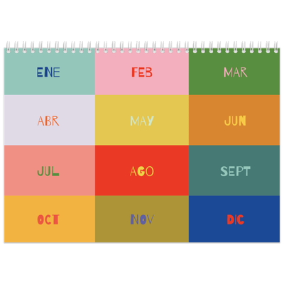 Calendario personalizado doble A4 — Divertido y colorido [portada]