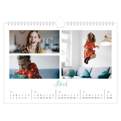 Calendario A4 horizontal — Hola, mundo [Abril]
