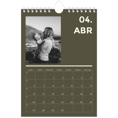 Calendario personalizado A5 — Contemporáneo atrevido [Abril]