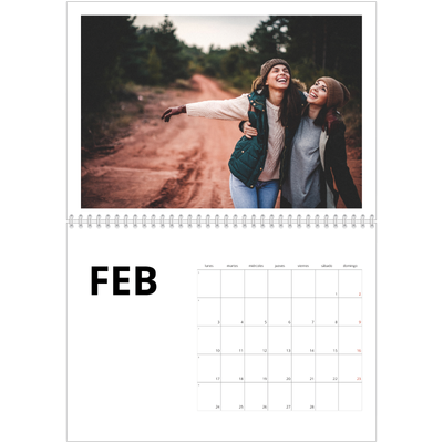 Calendario personalizado doble A4 — White space [Febrero]