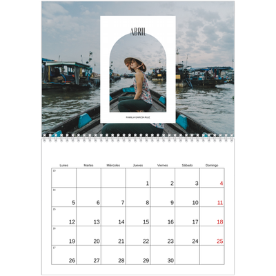 Calendario personalizado doble A4 — El arco abierto [Abril]