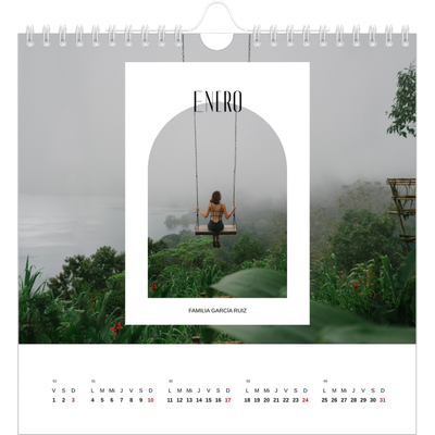 Calendarios Cuadrados — El arco abierto [Enero]