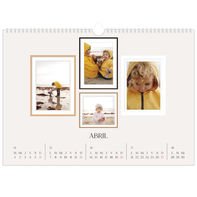 Calendario A3 horizontal — Galería de fotos de pared [Abril]