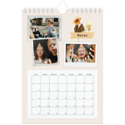 Calendario personalizado A5 — Scrapbook vintage [Marzo]