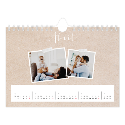 Calendario personalizado A5 — Calendario scrapbook [Abril]