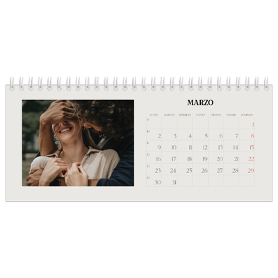 Calendarios de mesa — Marfil simple [Marzo]