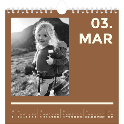 Calendarios Cuadrados — Contemporáneo atrevido [Marzo]