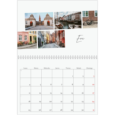 Calendario personalizado doble A4 — Descanso de la ciudad [Enero]