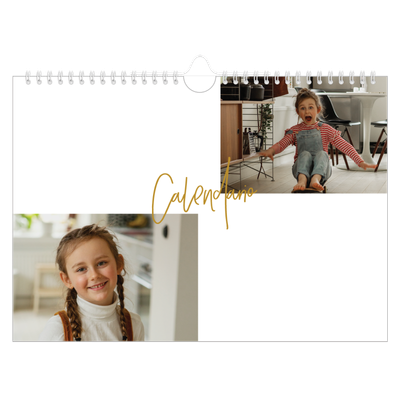 Calendario A4 horizontal — Rotulador dorado [portada]