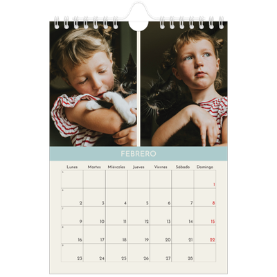 Calendario personalizado A5 — Capítulos pastel [Febrero]
