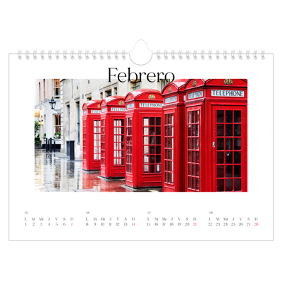 Calendario A4 horizontal — Mi diario de viaje [Febrero]