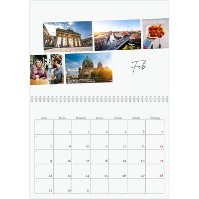 Calendario personalizado doble A4 — Descanso de la ciudad [Febrero]