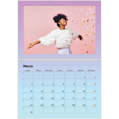 Calendario personalizado doble A4 — Tonos pastel [Marzo]