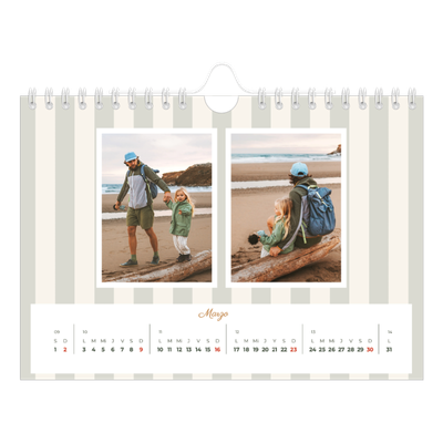 Calendario personalizado A5 — Letras y rayas [Marzo]