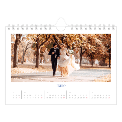 Calendario personalizado A5 — Clásico cobalto [Enero]
