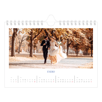 Calendario personalizado A5 horizontal — Clásico cobalto