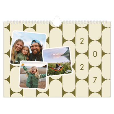 Calendario A4 horizontal — Patrones retro [portada]