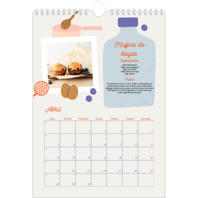 Calendario personalizado A4 — Año en recetas [Abril]